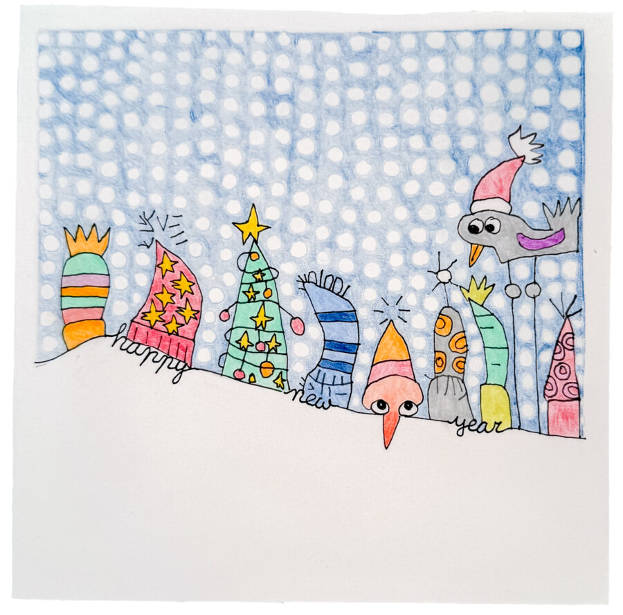 Biglietto di Auguri disegnato a mano - immagine 3