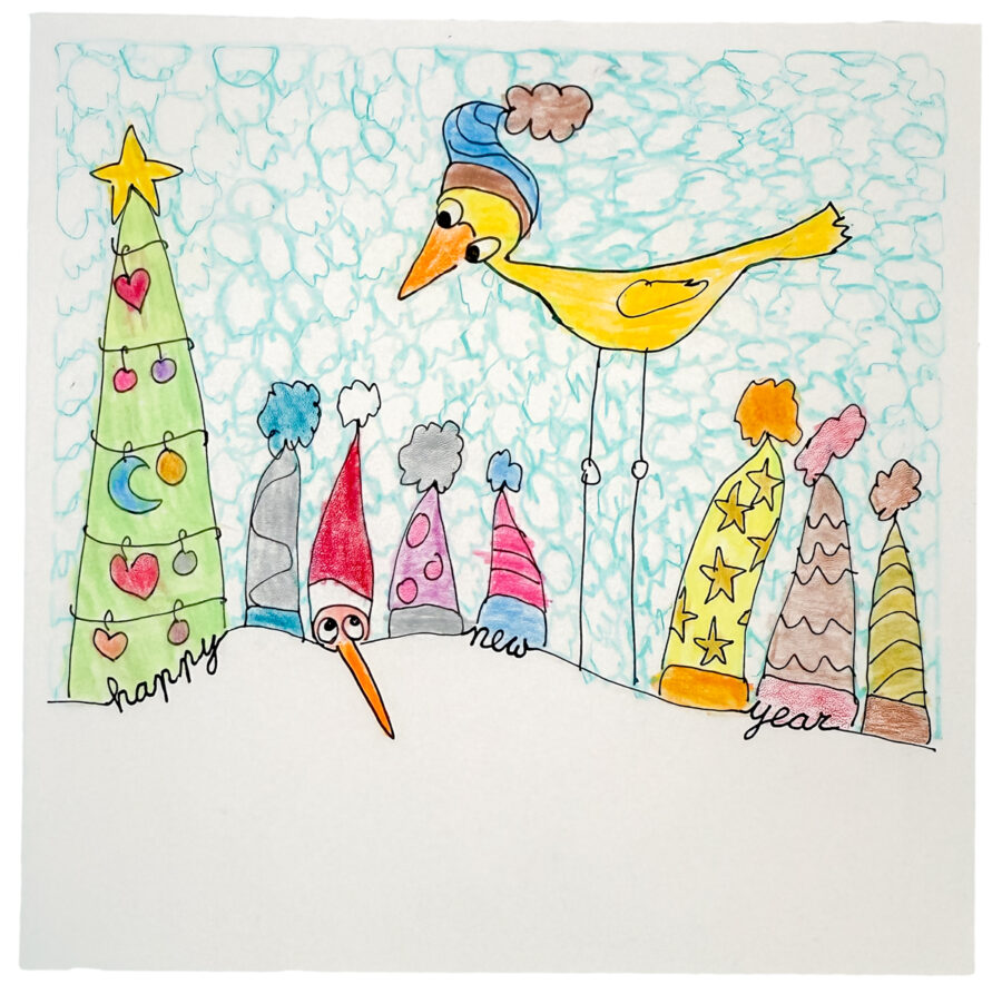Biglietto di Auguri disegnato a mano - immagine 7