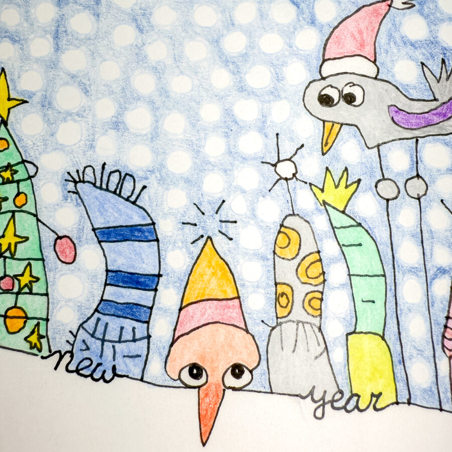Biglietto di Auguri disegnato a mano - immagine 11