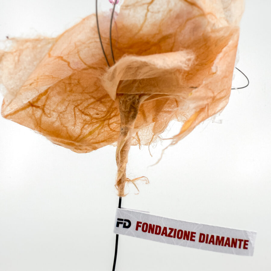 Fiore in carta su sasso in granito - immagine 3