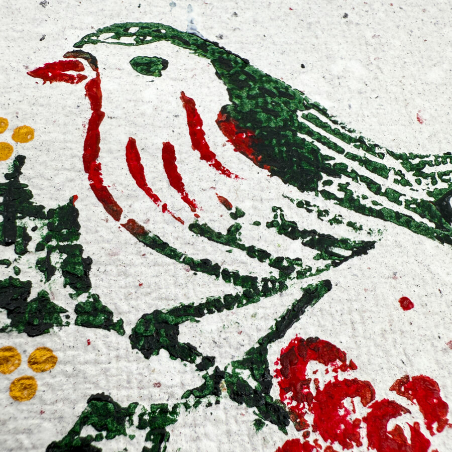 Biglietti di Natale in carta riciclata "Pettirosso" - immagine 3