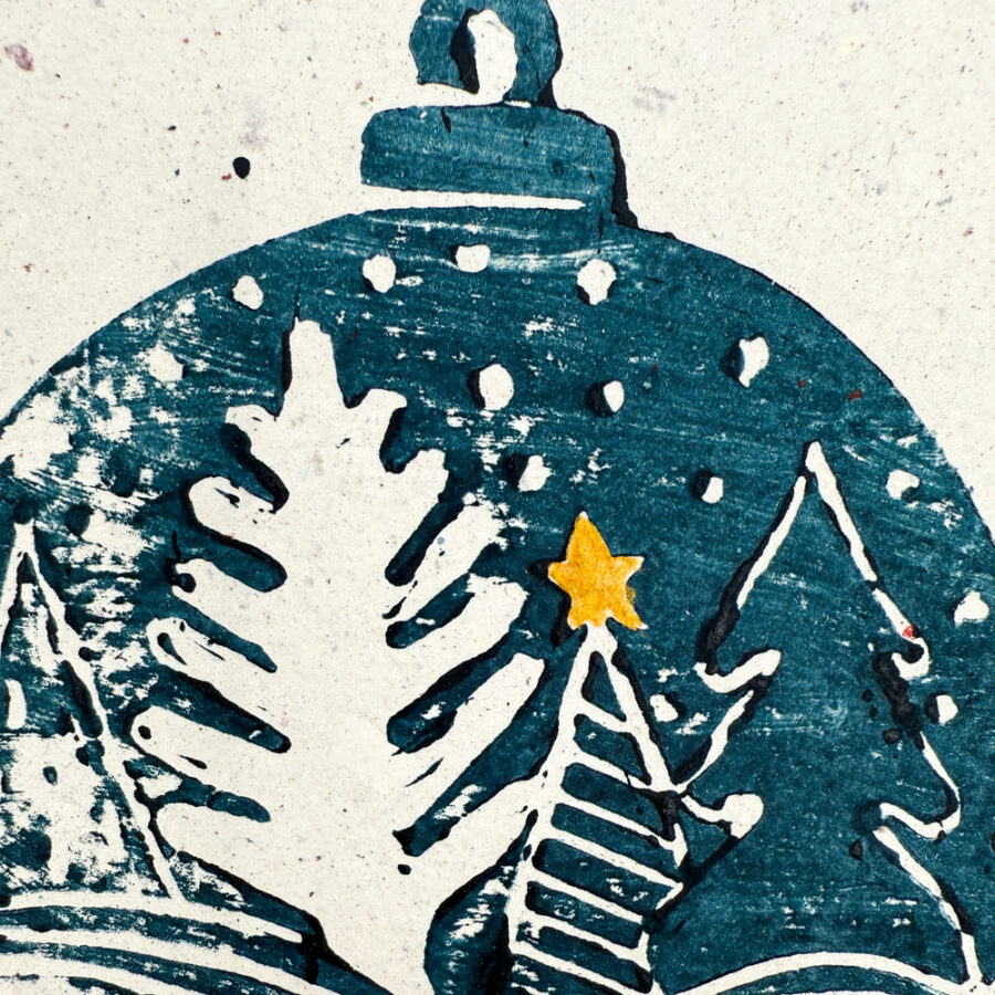 Biglietti di Natale in carta riciclata "Boccia di Natale" - immagine 5